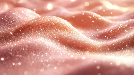 Poster - A soft, shimmering abstract background with gentle waves and sparkles in pastel pink tones.