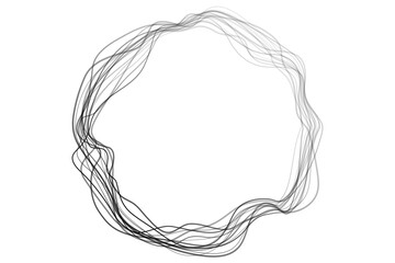 Aufkleber - Abstract circle round frame by lines wavy flowing black gradient isolated on transparent background. Vector in concept modern, technology, science, music.Abstract Wave Circle 024