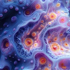Wall Mural - microscopic cellular structure: abstract science art