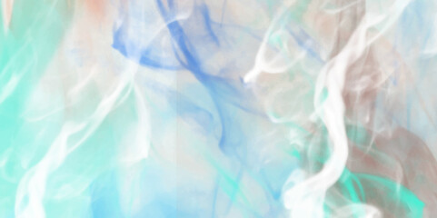 Poster - Blue wavy abstract colorful smoke background. Abstract painting blue and white smoke. abstract soft blue and green waters ocean wave texture background. A painting of blof blue swirl white background.