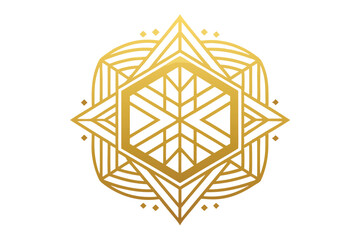 Elegant Gold Geometric Wallpaper Design. Design for packaging design, social media post, cover, banner, creative post design vector illustration on white background.