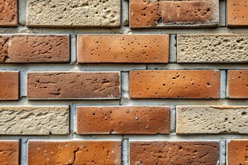 Wall Mural - Close-up of brick wall with textured surface and color variations