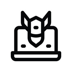 cyber attack icon. vector line icon for your website, mobile, presentation, and logo design.