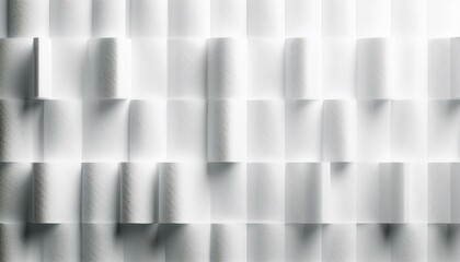 Poster - Random shifted hard stepped wide white wave bands background wallpaper template banner. Abstract white background. Light gray squares or blocks on white background. Abstract high-resolution geometric 