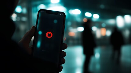 Close-up of smartphone screen with privacy lock icon and hand partially covering it, highlighting the significance of phone security and personal data protection