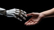 © Pakhnyushchyy - Robot hand making contact with human hand. Technology robot AI meets human person