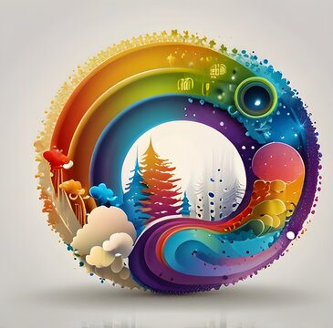 Beautiful rainbow element graphic