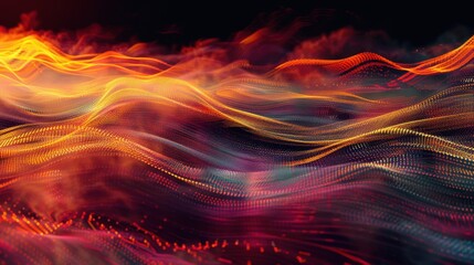 Poster - Vibrant Abstract Waves of Light and Energy