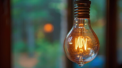 Sticker - Vintage Light Bulb in Cozy Environment