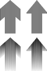 Wall Mural - Decorative arrow made of vertical lines. Abstract arrow symbol created from lines illustration. Graphic element for web design, digital art, collages.