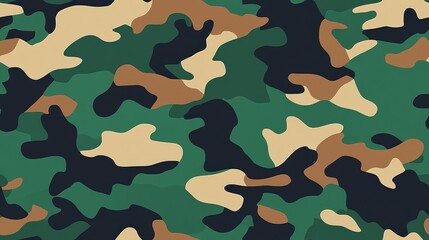 Wall Mural - simple camouflage pattern vector in dark green, camo patterns