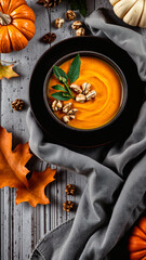 Poster - Autumnal Pumpkin Soup with Walnuts and Herbs