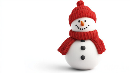 A charming snowman donning a red scarf and hat, perfect for spreading cheer in holiday decor and winter festivities.