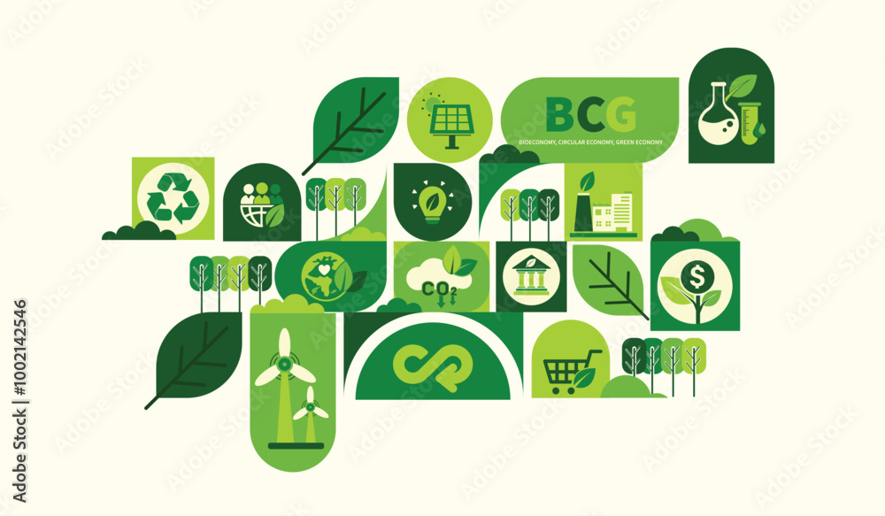 BCG concept for sustainable economy development. Bio economy, circle ...