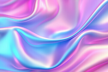 Poster - Smooth pink and blue satin fabric flowing and forming abstract shapes