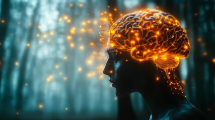 Poster - artificial intelligence mindfulness: human brain, deep learning, and psychology concepts in a neural