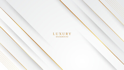 Wall Mural - minimalist white background with elegant 3d golden style ornaments