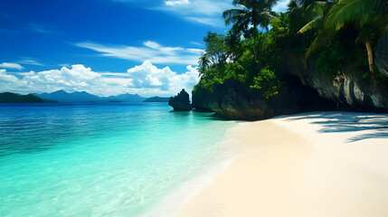 Tropical Beach Paradise: White Sand