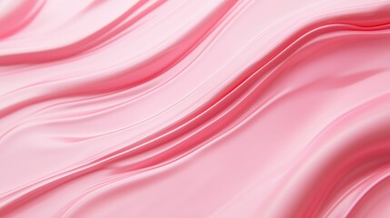 Poster - soft pink satin fabric drapes elegantly, showcasing smooth texture and gentle waves in warm lighting