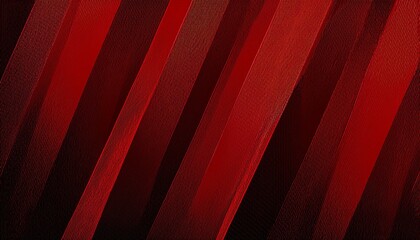 Poster - 3d red geometric abstract background overlaps layer on dark space with diagonal lines decoration. mo