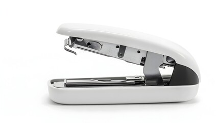 Aufkleber - Broken stapler with its hinge bent and rendered unusable isolated on a plain white background  Conceptual image showing a malfunctioning office supply or equipment facing disrepair