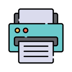 Poster - A streamlined printer icon representing printing functionality for documents, images, and more