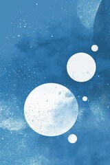 Poster - Abstract blue background with white circles and textured design for modern and minimal aesthetic appeal