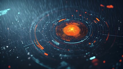 Leinwandbilder - Close up view of a sophisticated radar screen used in professional weather forecasting showing detailed data and visualization of rain intensity and other atmospheric conditions