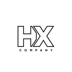 Wall Mural - Letter H and X, HX logo design template. Minimal monogram initial based logotype.