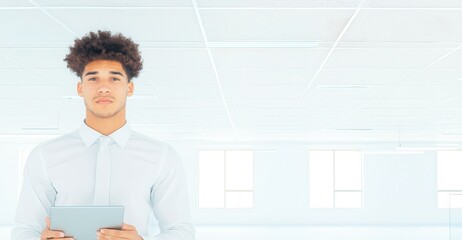 Confident Businessman in Modern Office Environment