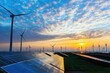 © Anna - Sustainable Energy: Wind Turbines and Solar Panels at Sunrise - Renewable Energy Concept for Environmental Conservation Projects