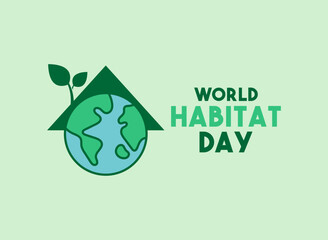 Vector Illustration of World Habitat Day. Flat design vector.