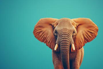 Creative animal concept of elephant, copy text space, artwork