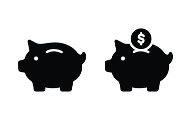 Poster - Piggy bank icon, piggy bank sign vector