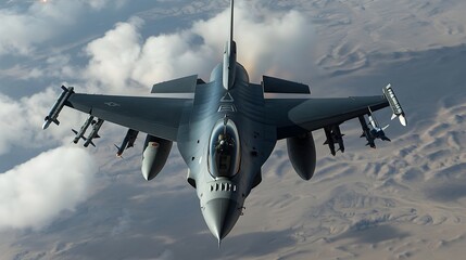 Poster - Dramatic scene of a fighter jet performing a high speed barrel roll maneuver to evade enemy gunfire during an intense aerial combat simulation