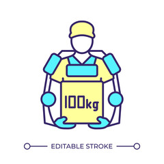 Poster - Exoskeleton RGB color icon. Wearable technology. Robotic carcass. Heavy lifting support. Assistive technology. Isolated vector illustration. Simple filled line drawing. Editable stroke