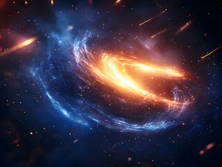 Wall Mural - A stunning galaxy swirls in vibrant colors, showcasing the beauty of cosmic energy and stellar motion in deep space.