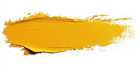 Poster - Isolated Yellow Paint Stroke on White Background