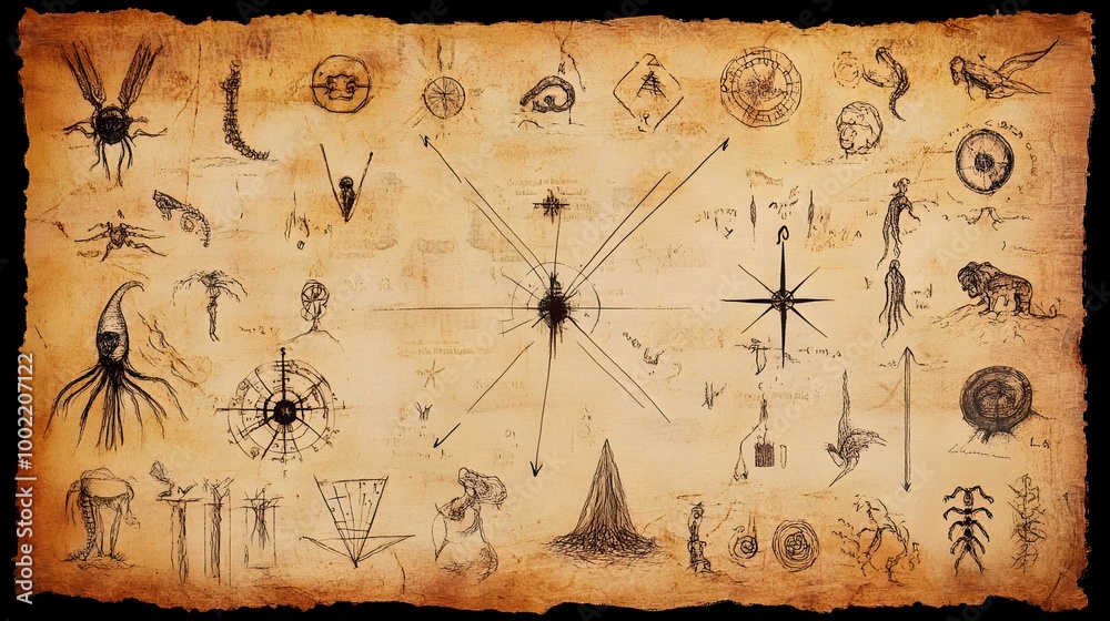 Mystical Ancient Map of the Mysterious Bermuda Triangle with ...