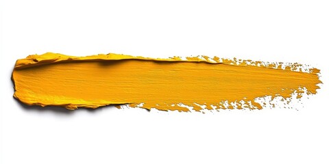 Poster - isolated yellow paint stroke on clean background