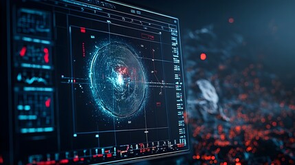 Aufkleber - seismic radar display showing real time detection and visualization of from an earthquake  The advanced sensor technology provides valuable data for geological research hazard monitoring