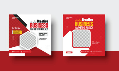 Wall Mural - creative business marketing agency social media banner template, marketing agency web banner design 