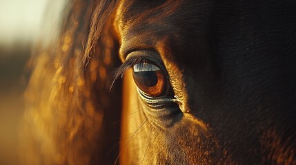 Wall Mural -   Close-up of a horse's brown eyes