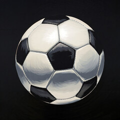 soccer ball on black background