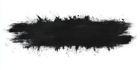 Poster - Black Ink Brush Stroke on White Background