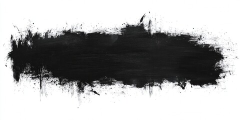 Poster - Abstract Black Brush Stroke on White Background