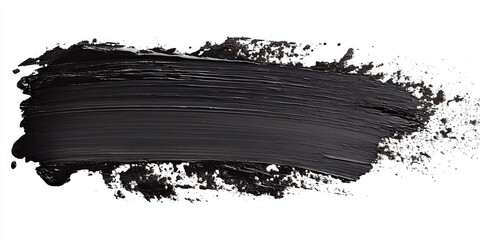 Poster - black acrylic brush stroke on white background