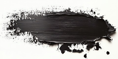 Poster - Black Oil Brush Stroke on White Background
