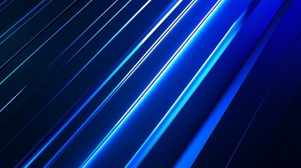 Poster - Dynamic blue light streaks create an abstract pattern on a dark background showcasing depth and movement