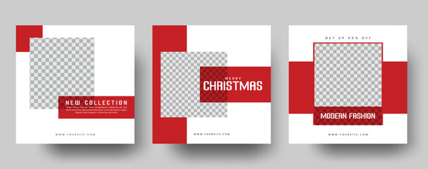 Wall Mural - Merry Christmas sale social media web banner Instagram post template, Christmas  fashion banner